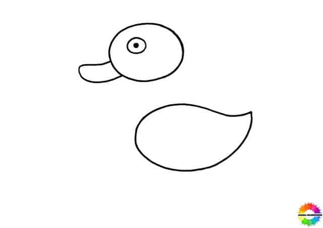 Ente zeichnen einfach - Schritt 3