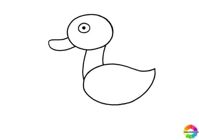 Ente zeichnen einfach - Schritt 4