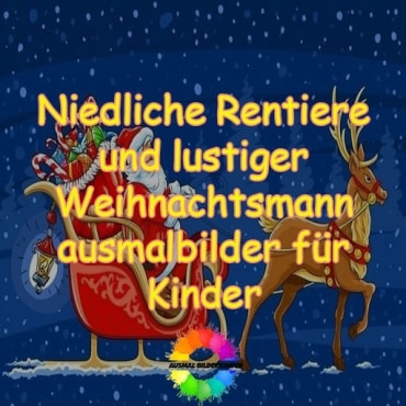 Niedliche Rentiere und lustiger Weihnachtsmann ausmalbilder