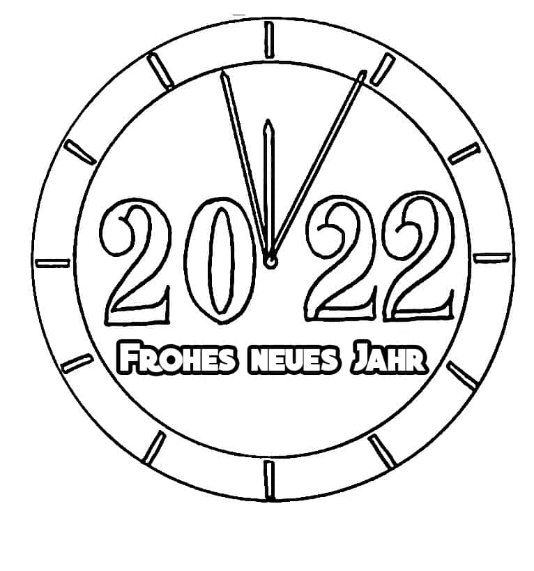 Ausmalbilder Frohes neues Jahr 2022 01