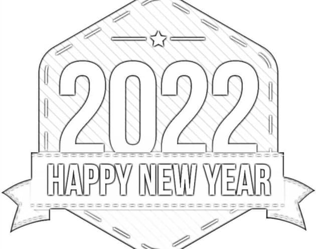 Ausmalbilder Frohes neues Jahr 2022 03