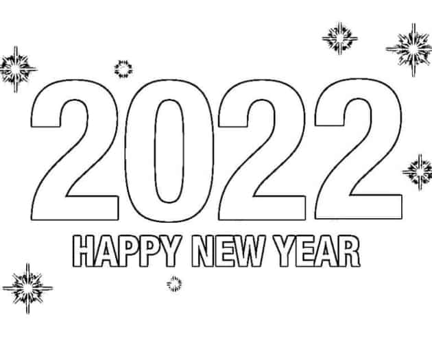 Ausmalbilder Frohes neues Jahr 2022 06