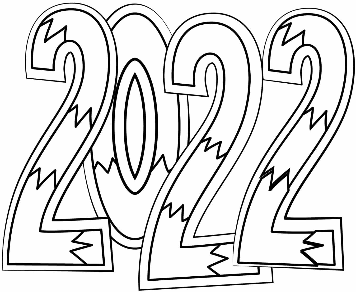Ausmalbilder Frohes neues Jahr 2022 08