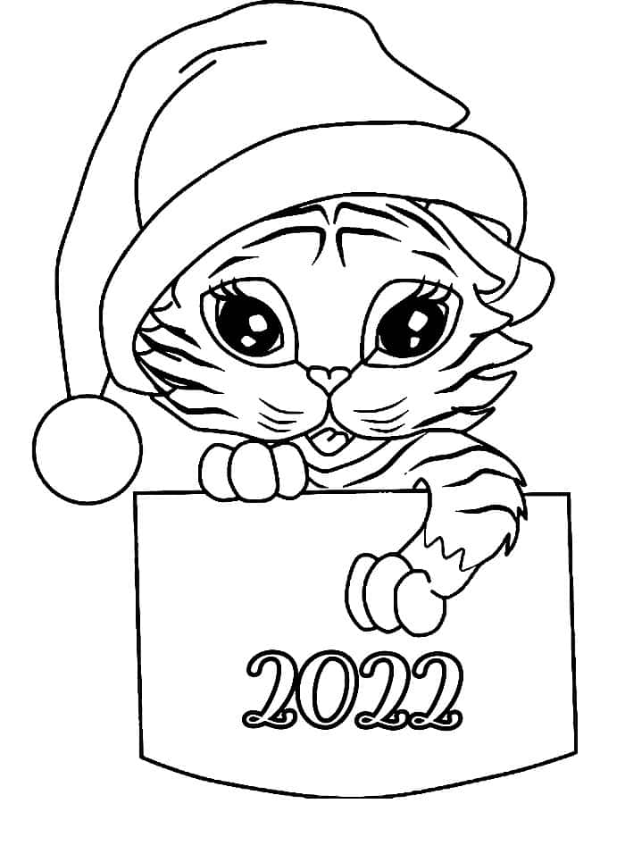 Ausmalbilder Frohes neues Jahr 2022 13