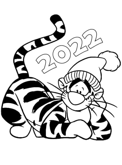 Ausmalbilder Frohes neues Jahr 2022 18