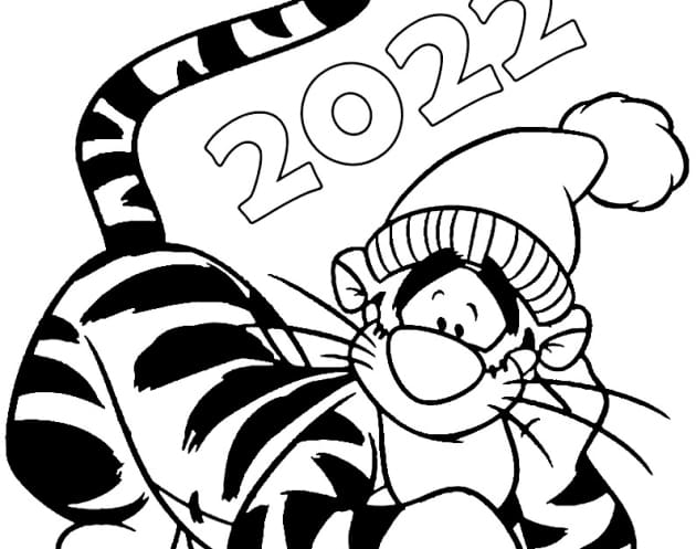 Ausmalbilder Frohes neues Jahr 2022 18