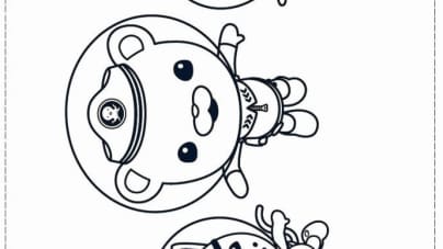 Oktonauten Free Printable Guppy Peso Coloring Page