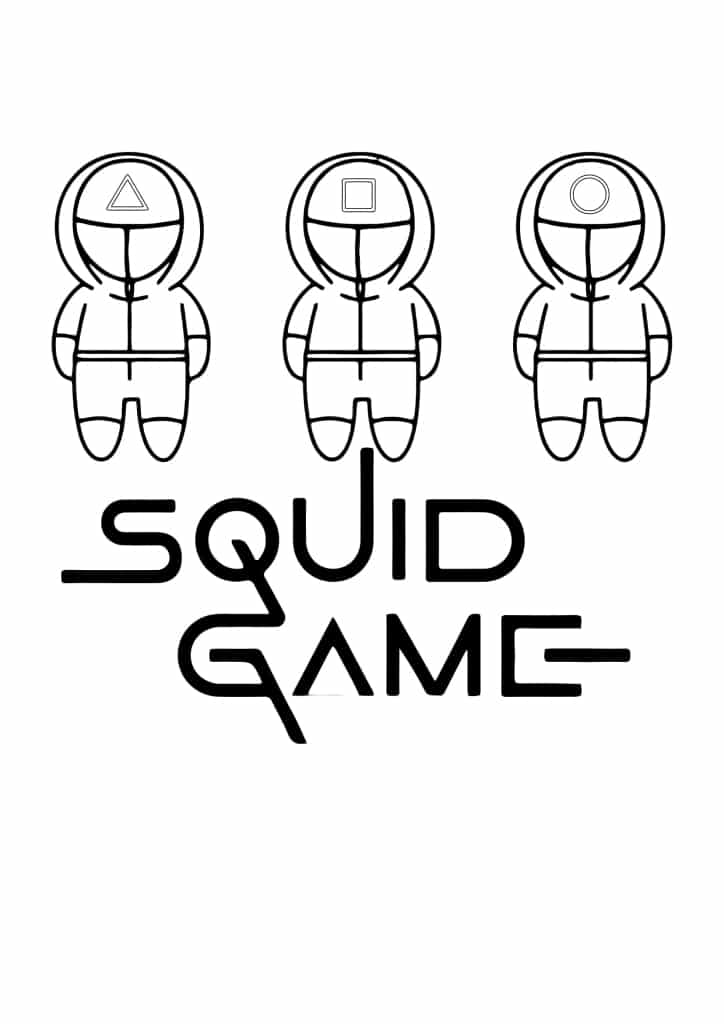 Squid Game ausmalbilder: Überlebensspiele, die auf Volksspielen basieren.