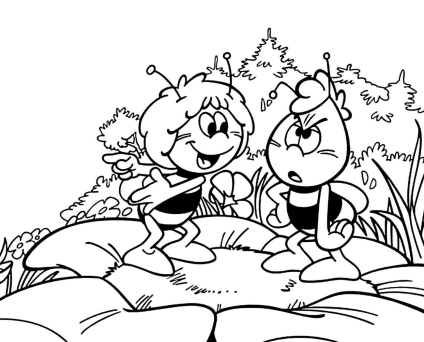 Maya the Bee coloring pages printable PDF for kids