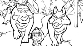 Masha and the bear coloring pages PDF free printable