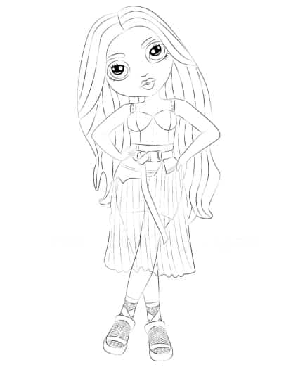 Rainbow High dolls coloring pages to print free