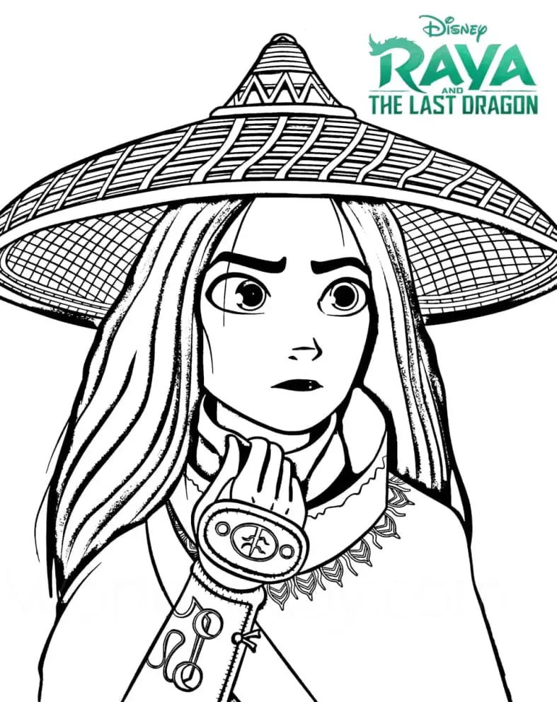 Raya and the last dragon coloring pages for kids