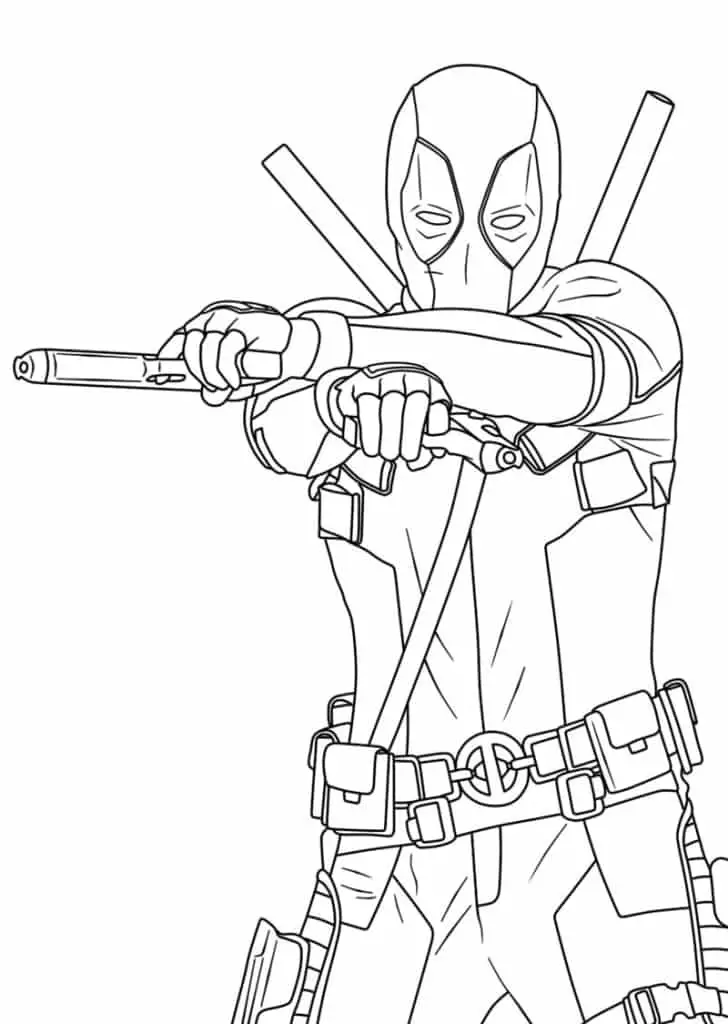 20+ Marvel Deadpool Free printable coloring pages