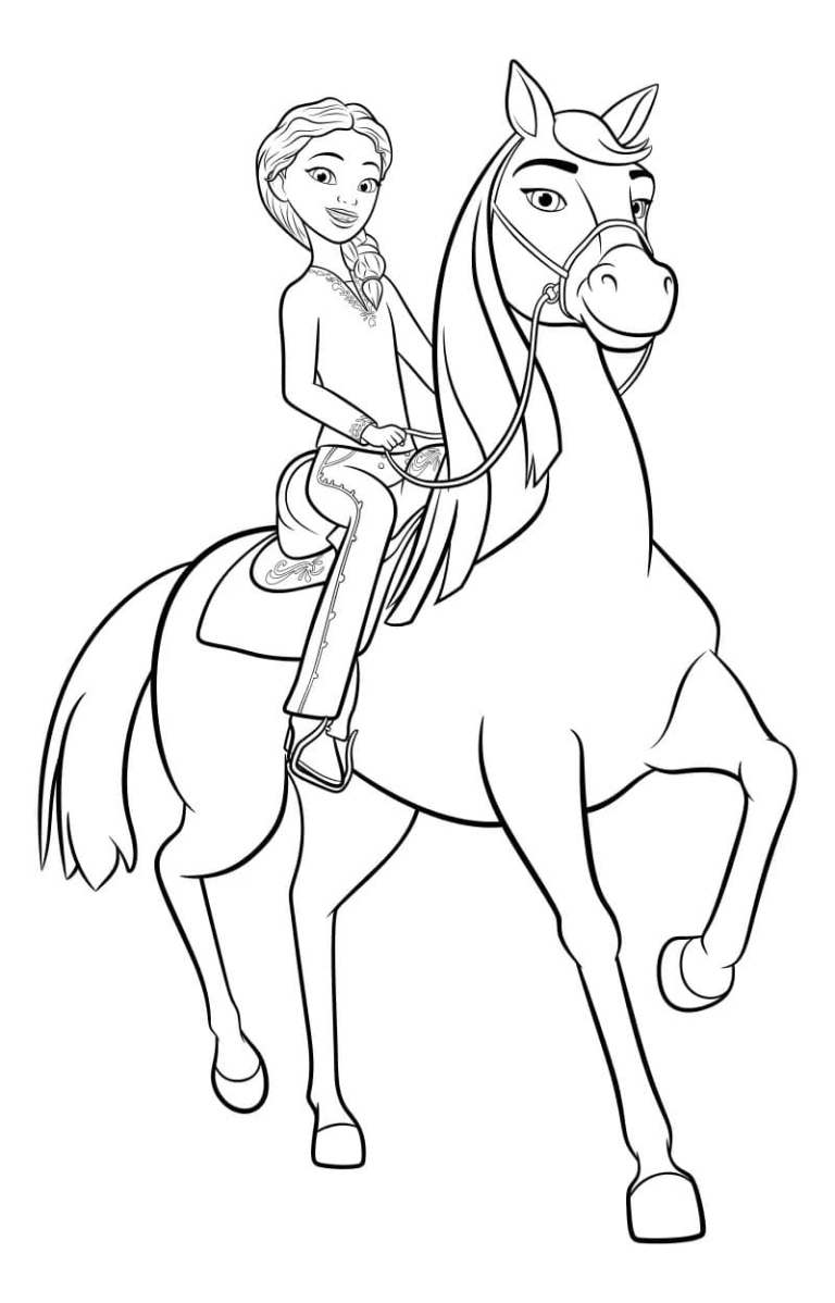 Spirit riding free coloring pages - Free printable