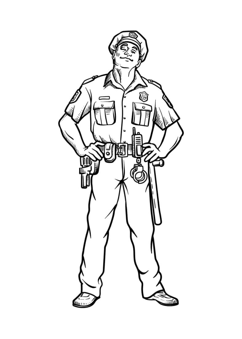 Printable police coloring pages - including police cars