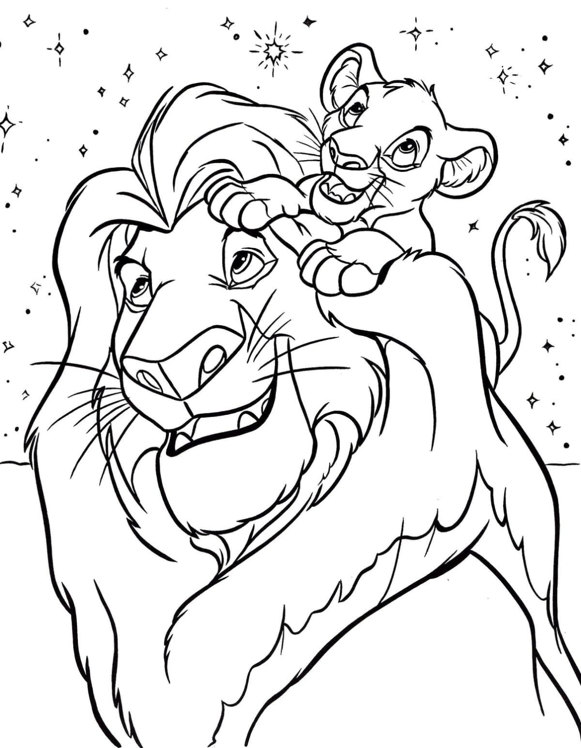 20+ König der löwen ausmalbilder - Simba, Nala, Mufasa, mehr
