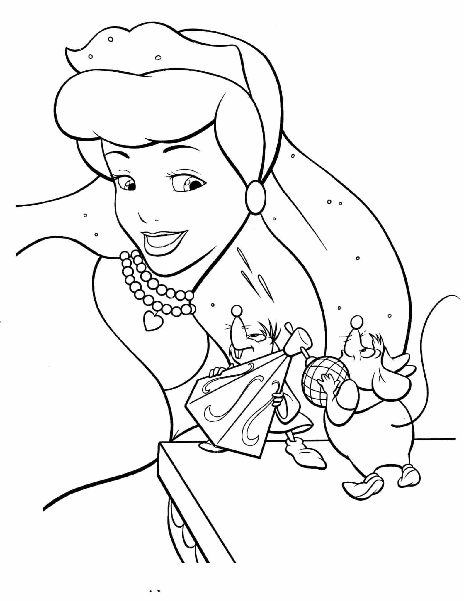 Beautiful Cinderella coloring pages to print for kids