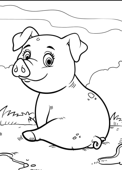 ausmalbilderkinder.de – Ausmalbilder Schwein 06