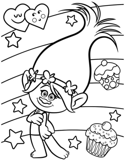 free trolls coloring pages