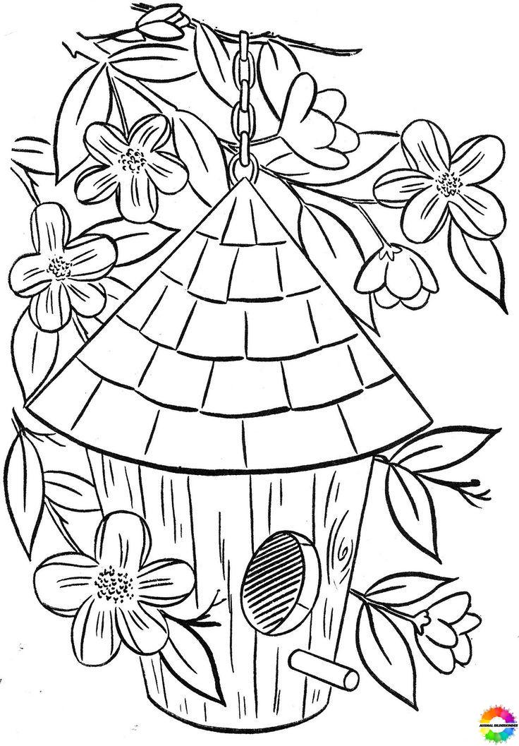 free bird houses coloring pages