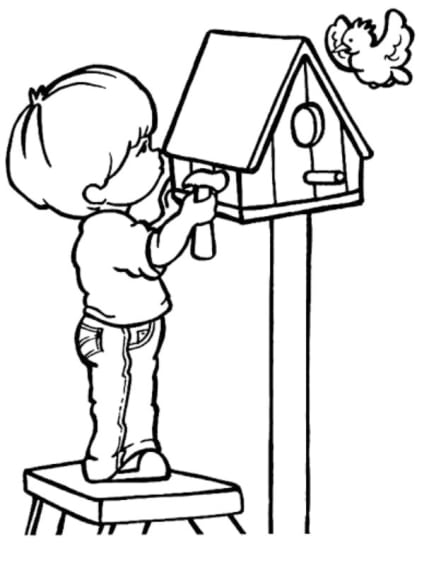 free bird houses coloring pages