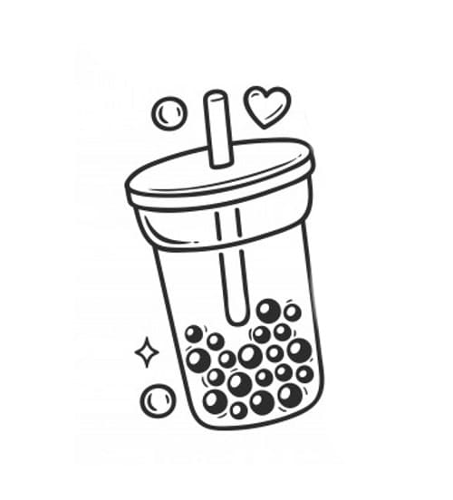 kawaii ausmalbilder bubble tea