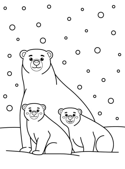 ausmalbilderkinder.de – Ausmalbilder Eisbären 01