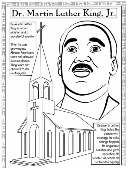 ausmalbilderkinder.de – Ausmalbilder Martin Luther King 01