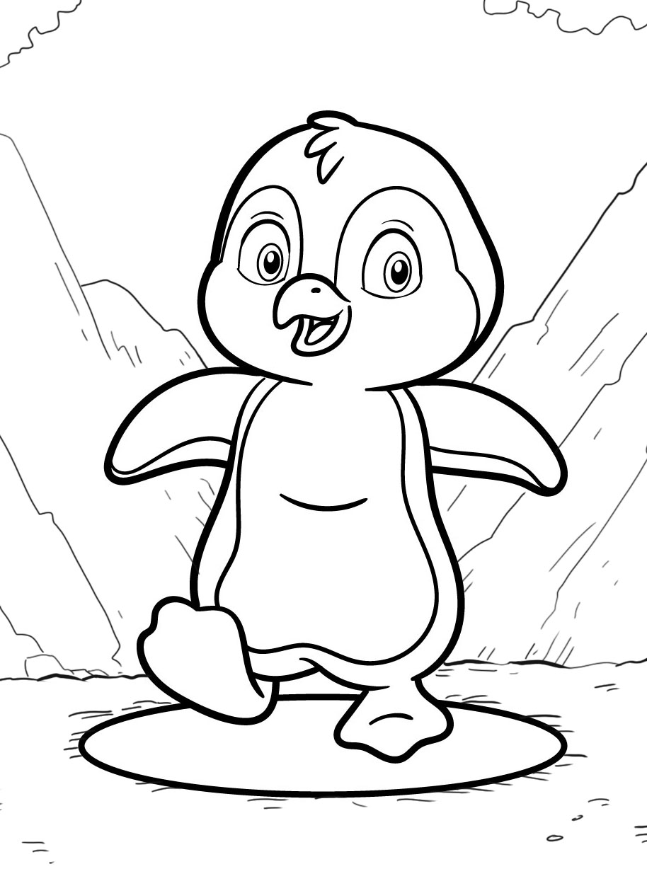 ausmalbilderkinder.de – Ausmalbilder Pinguin 02