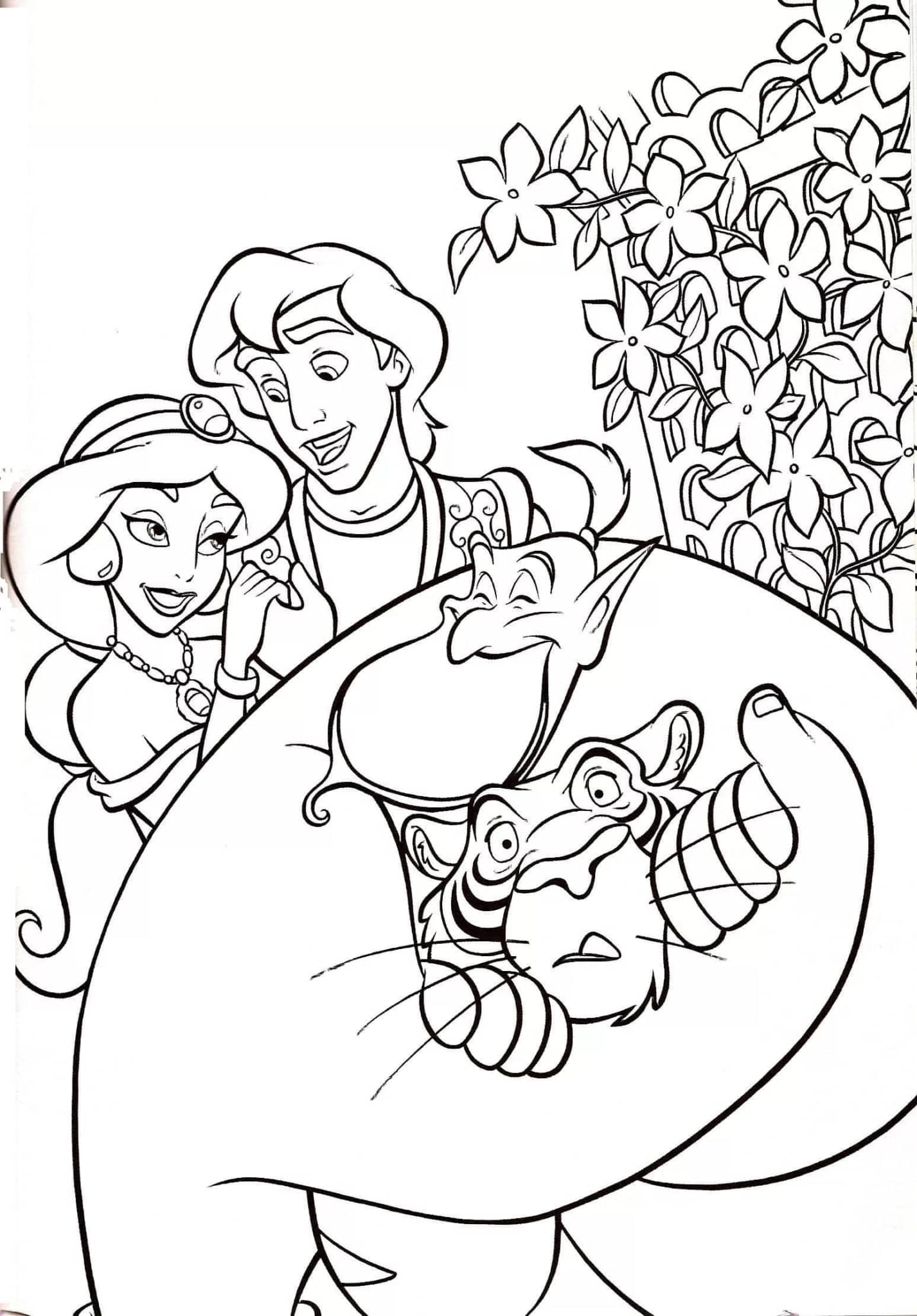 46+ Aladdin Free coloring pages to print for fans