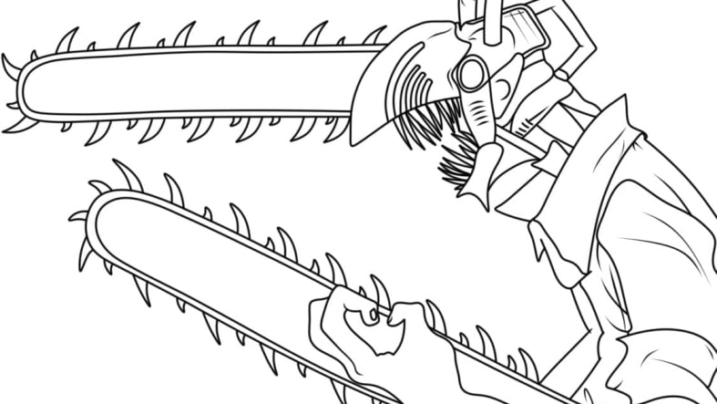 Chainsaw Man Free coloring pages for kids to color