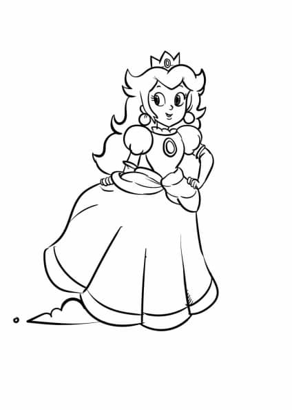 super mario princess peach coloring pages