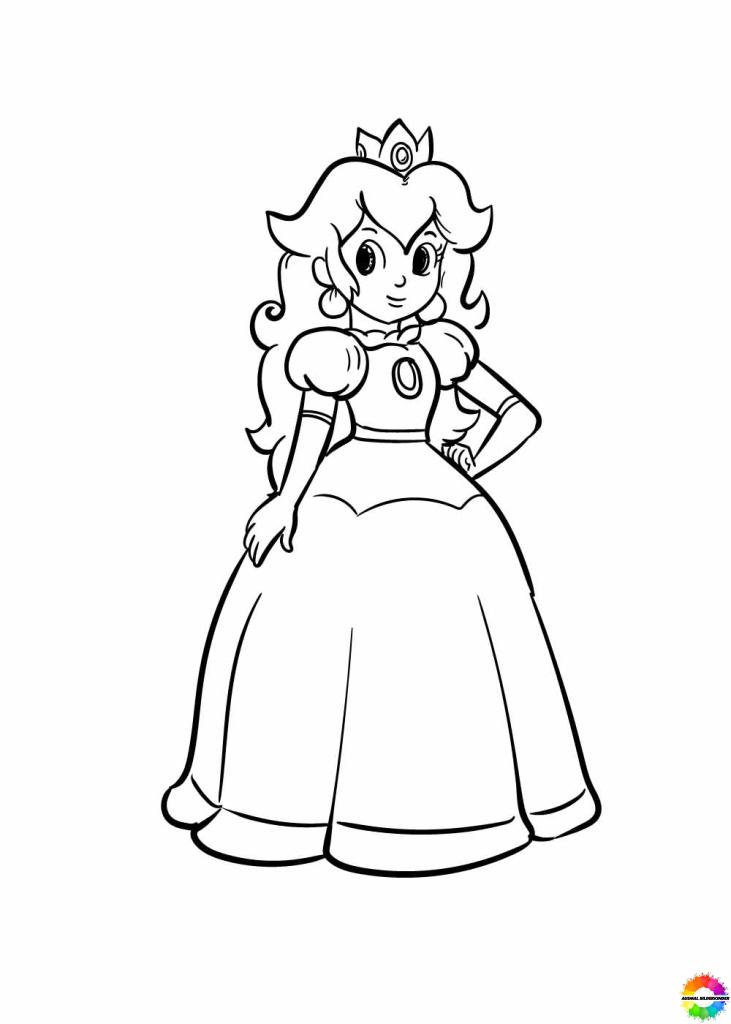 Princess Peach coloring pages for girls - Printable for free