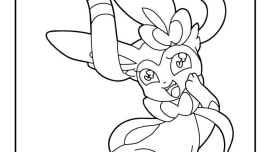 Sylveon coloring pages - Eevee's evolved Pokémon