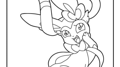 Sylveon coloring pages - Eevee's evolved Pokémon