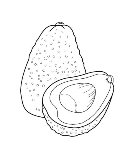 Avocado coloring pages for kids - free printable printables