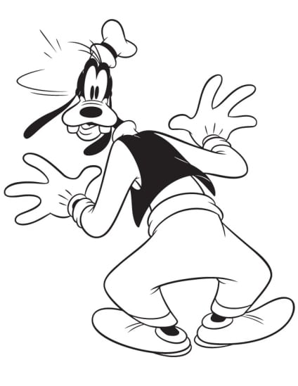 coloring book pages of goofy