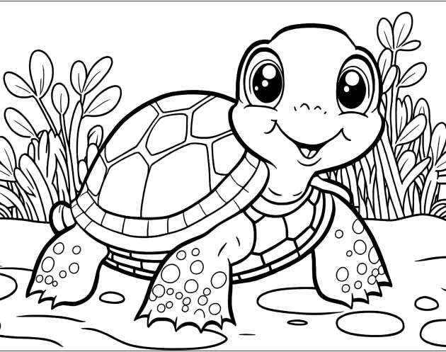 Schildkröte-Ausmalbilder-ausmalbilderkinder-de-1