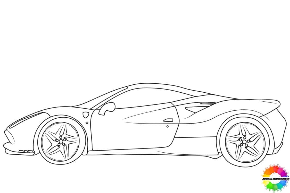 Ferrari car coloring pages to print for kids