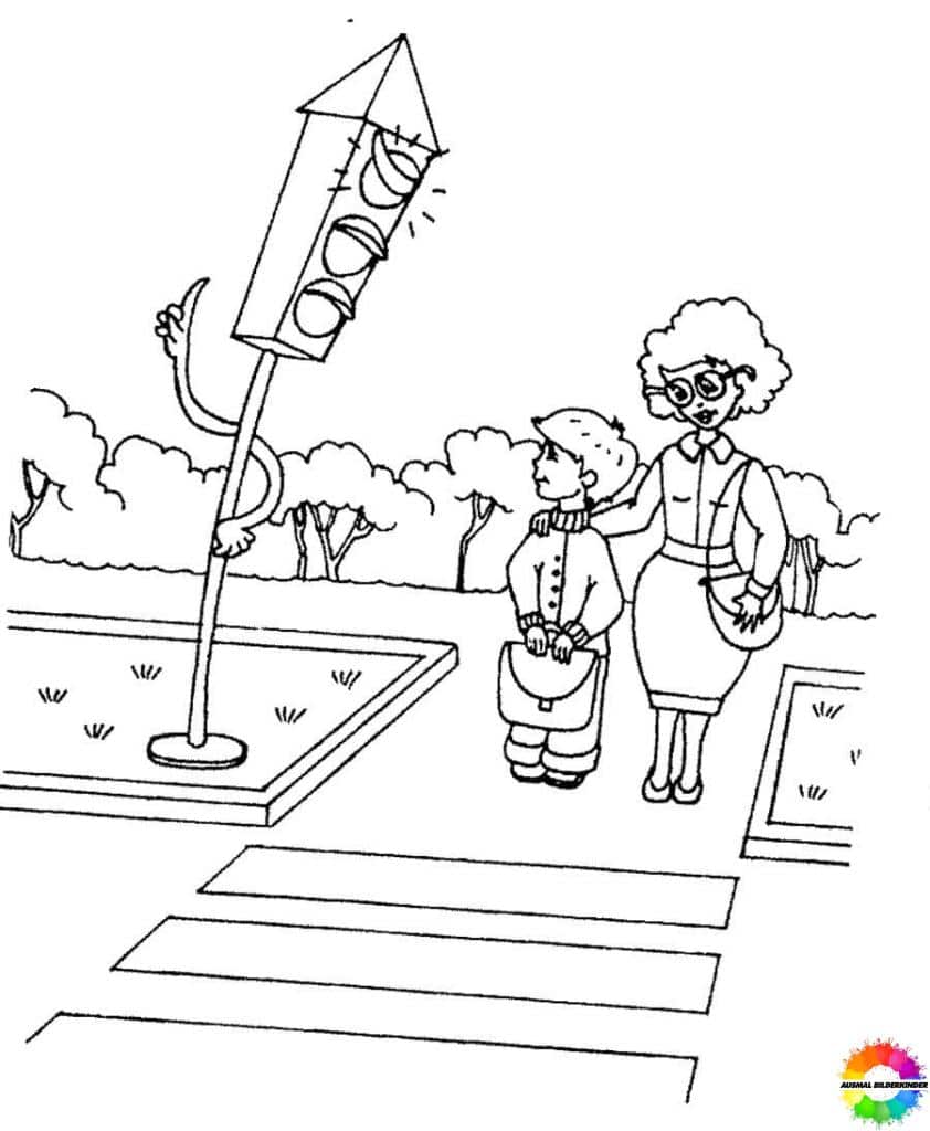Traffic lights coloring pages to print - Download now