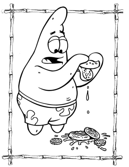 Patrick Star Free coloring pages for kids to color in