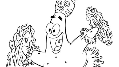 Patrick Star Free coloring pages for kids to color in