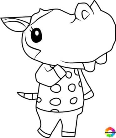 Animal Crossing coloring pages to print for children