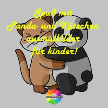 Panda- und Kätzchen ausmalbilder für kinder