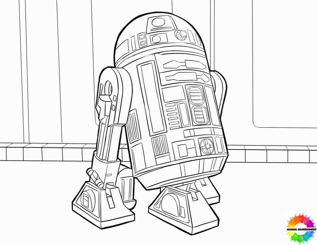 R2D2 coloring pages free for fans - Download now
