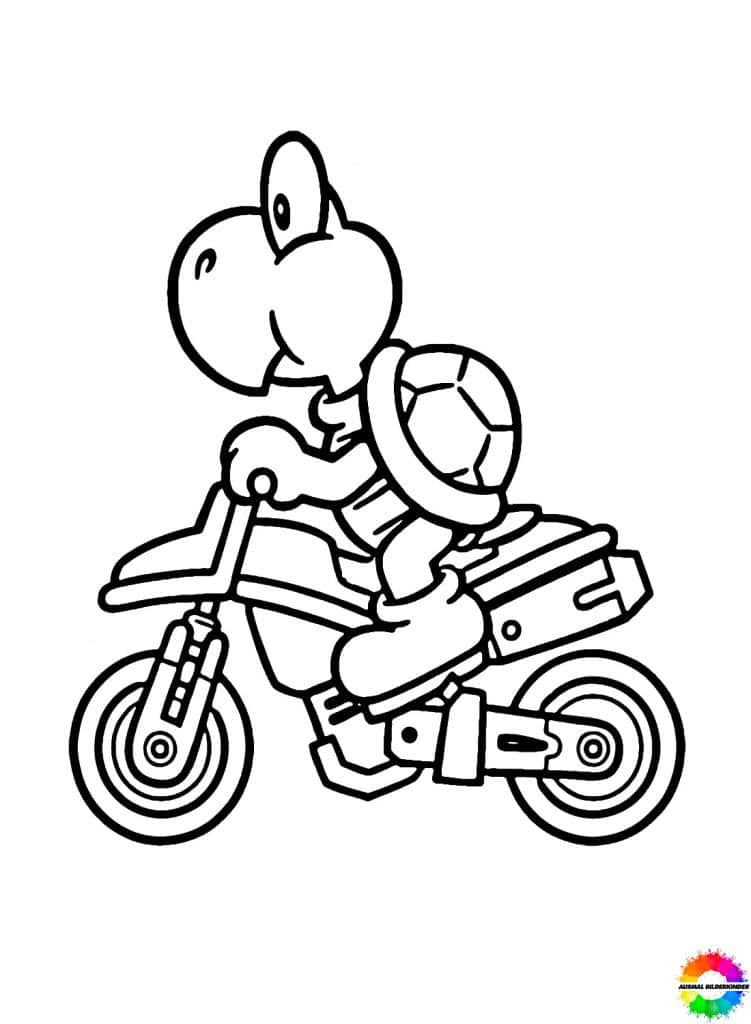 Mario Kart Free coloring pages for kids to print