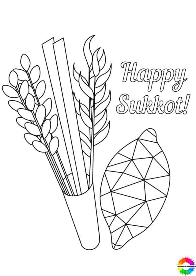 Sukkot Coloring Pages Kids Color Sheets Printable Jewish Sukkah