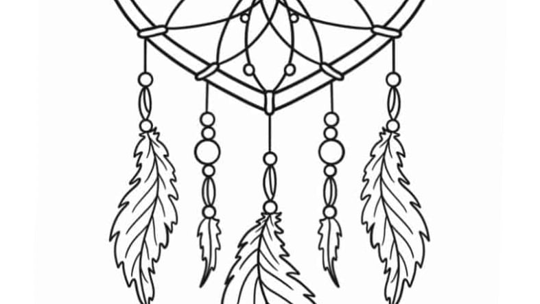 Dream catcher coloring pages for children - easy to color