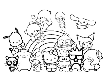 10 Sanrio Bouquet Printable Coloring Pages for a Kawaii Touch