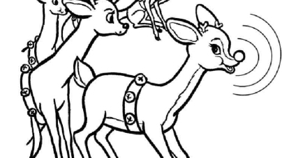 Rudolph with the red nose coloring pages free to color